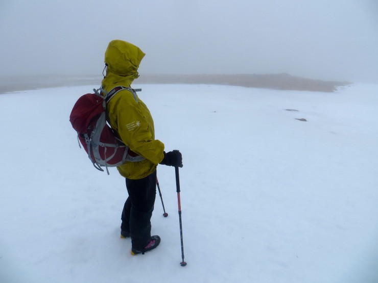 The snow at 700 metres on Sgurr a'Chaorachain was moist but stable.