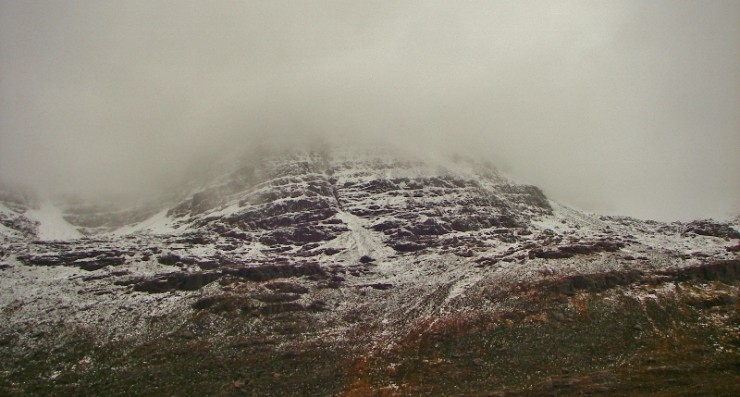 Northern corries of Liathach with cloud down to 700m.
