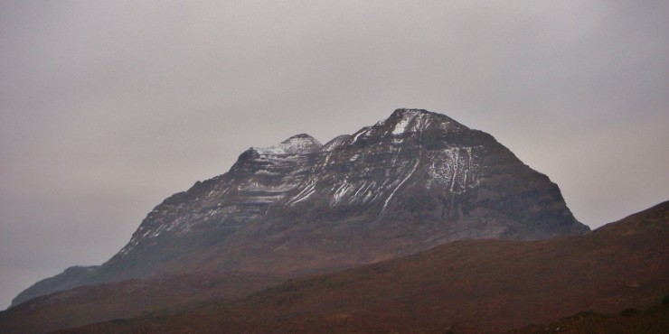 Liathach not looking so majestic in the rapid thaw.