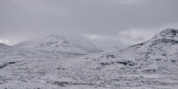 North top Beinn Liath Mhor Fannaich (left) - snow profile site.