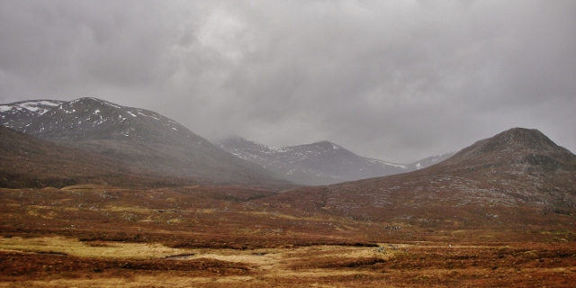 The gloomy northern Fannich mountains.