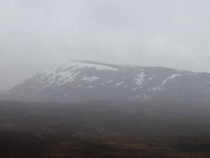 The North-East aspects of Meall a' Chrasgaidh (934m) as seen through sheets of rain!