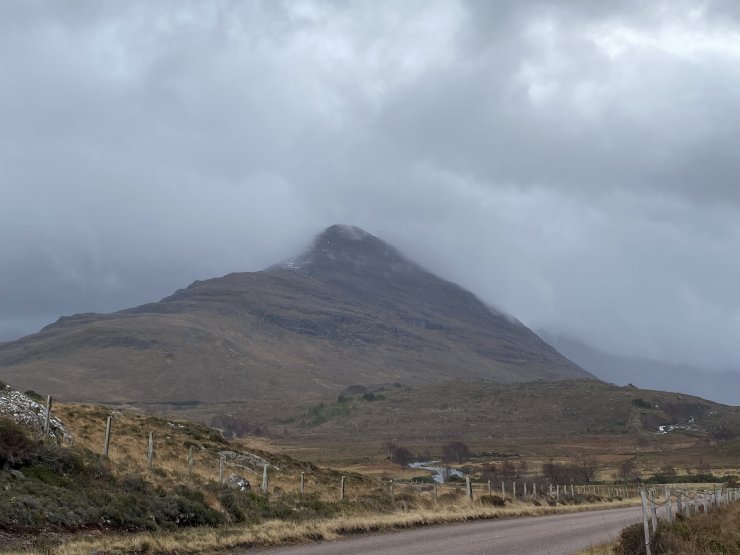 Beinn na h-Eaglaise 737 metres, just South of Torridon village. The RHS looking up had snow cover yesterday.