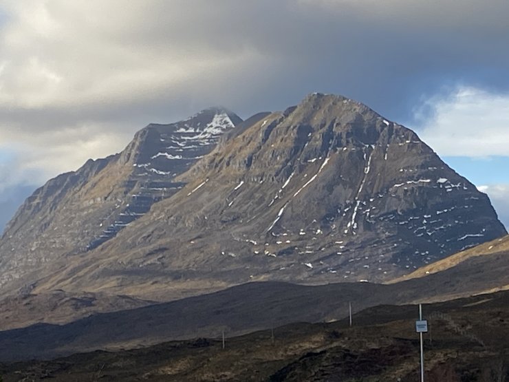 Liathach from the East. There is probably more snow on this side, than in its Northern Coire's.