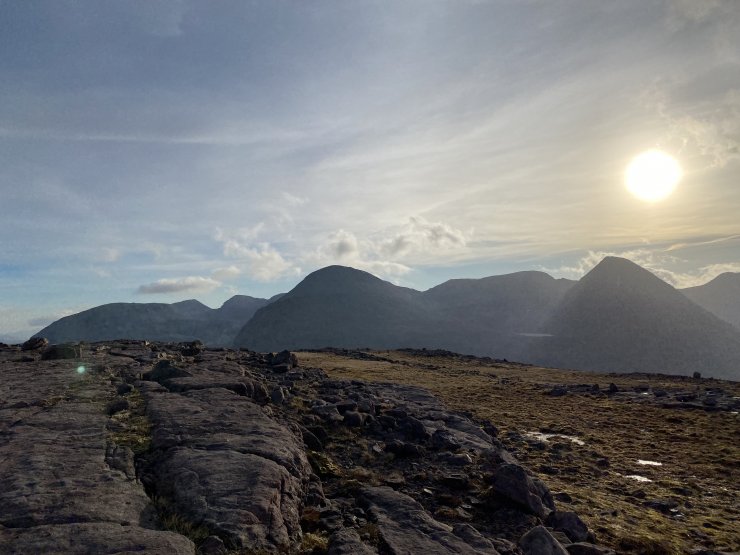 The Northern side of Beinn Eighe, from Sail Mhor on the right to Creag Dubh on the far left.