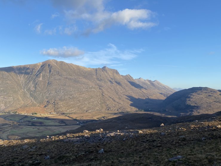 Looking up Glen torridon, Liathach on the left, Beinn Eighe in the distance.