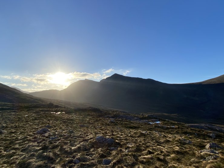 Beinn Damh. Although the surrounding area and estate is stated as Damph, the hill itself is spelt Damh on maps. Not sure why the discrepancy?