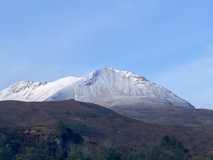 Creag Dubh today. Pretty, but very little real snow coverage.