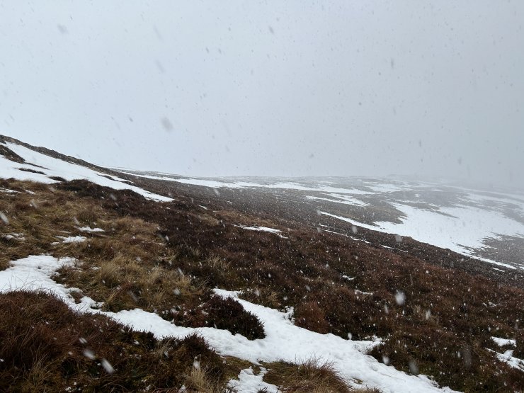 Wet snow shower at 800 metres.