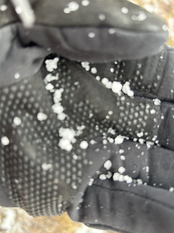 Large Graupel, which came down in a thunderstorm shower.